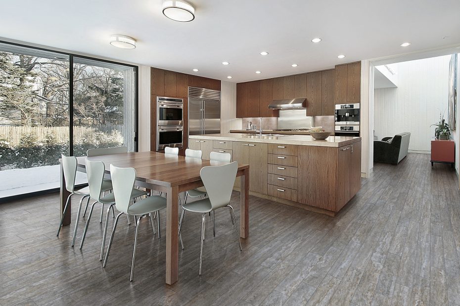 vinyl flooring for kitchen and dining room area